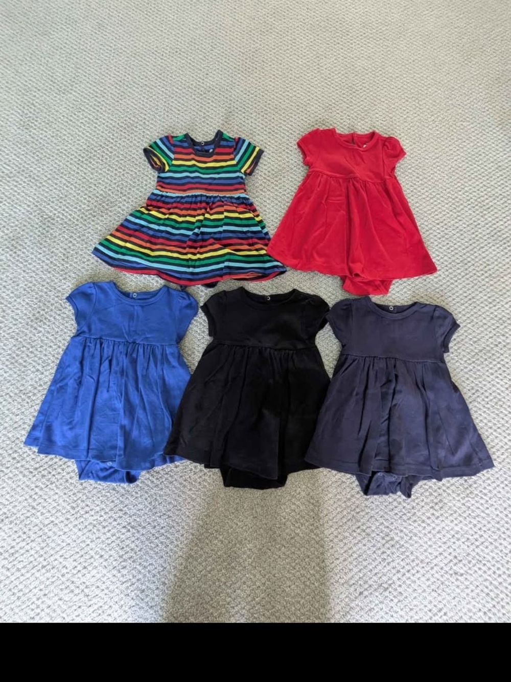 Primary Set Of 5 Snap Bodysuit Dress